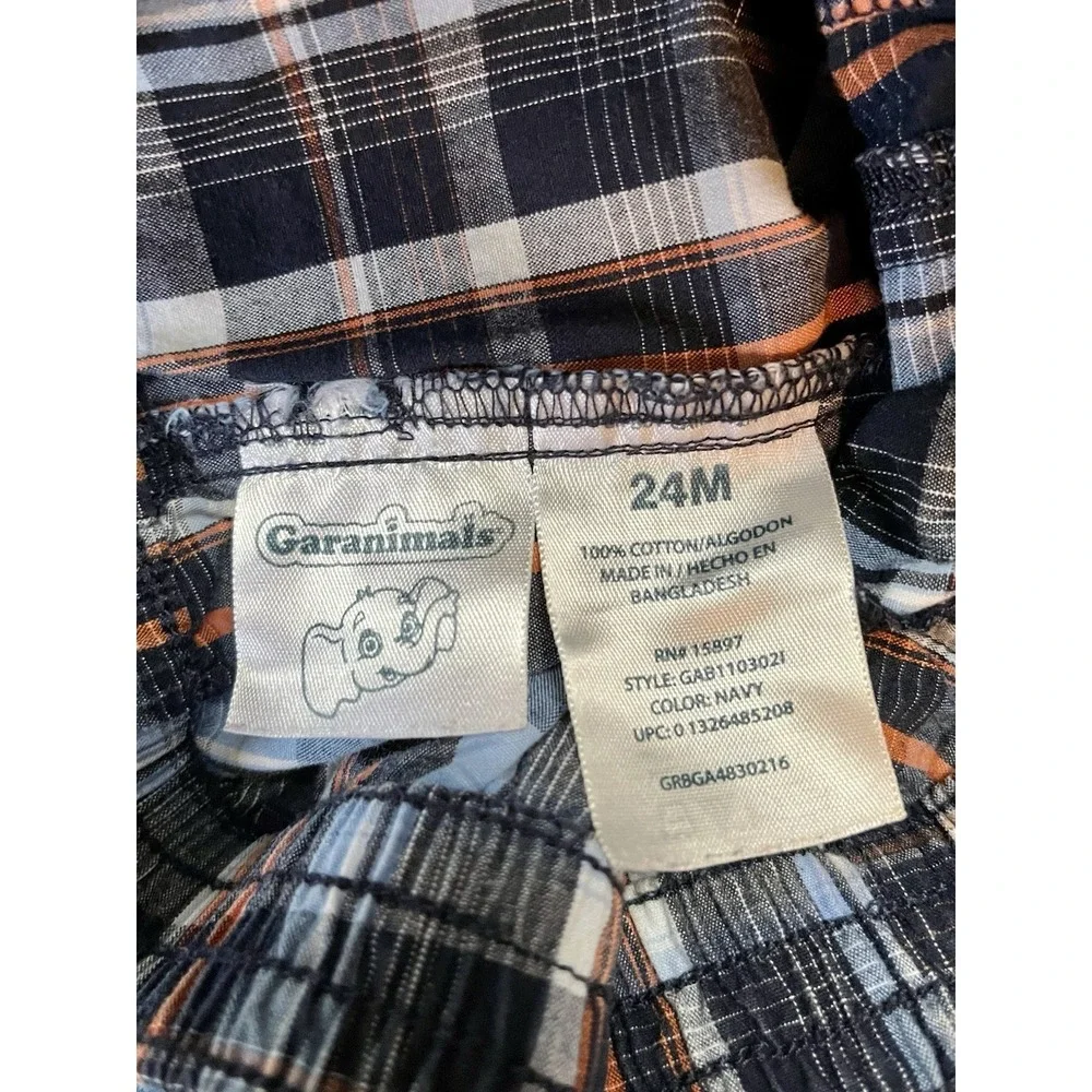 Happy kids USA one piece spoiled rotten by papa and Garanimals plaid shorts 24mo